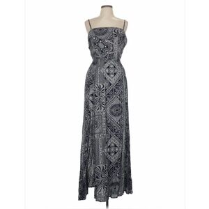 Element Eden Black Dot Paisley Print Spaghetti Strap Strapless Maxi Dress Size L